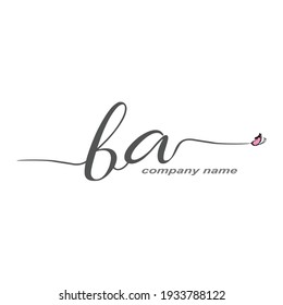 BA Initial Handwriting logo luxury vector beauty