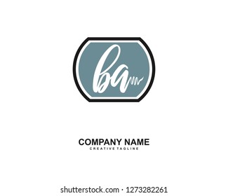 BA Initial Handwriting Logo Template Vector
