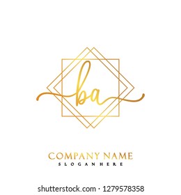 BA Initial Handwriting logo template vector