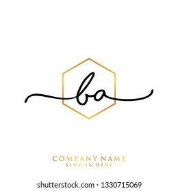 BA Initial handwriting logo template