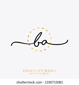 BA Initial handwriting logo template