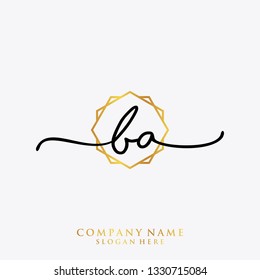 BA Initial handwriting logo template