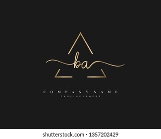 BA initial handwriting logo template vector