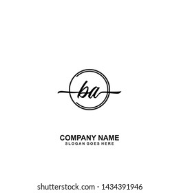 BA Initial handwriting logo template vector