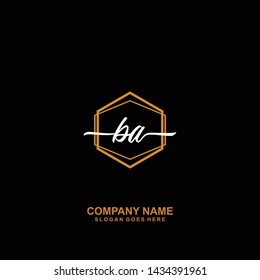 BA Initial handwriting logo template vector