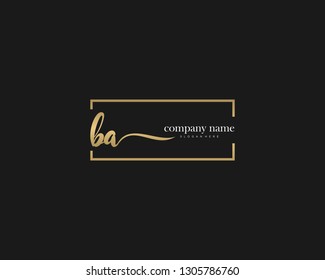 BA Initial handwriting logo vector. Hand lettering for designs.