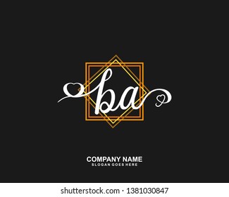 BA Initial handwriting logo vector