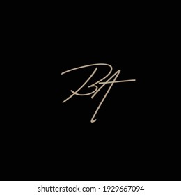 Identidad inicial del logotipo manuscrito de BA