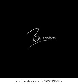 Ba initial isolated black handwriting or handwritten logo for identity