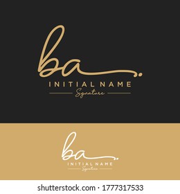 BA Initial letter handwriting and signature logo.