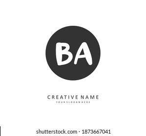 BA Initial letter handwriting and  signature logo. A concept handwriting initial logo with template element. 