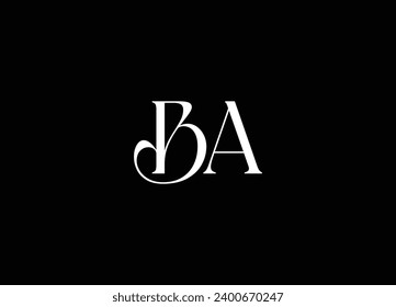 BA Initial Letter Icon Logo Design Vector Illustration
