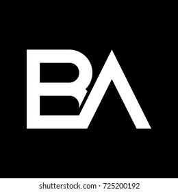 BA initial letter logo design template vector