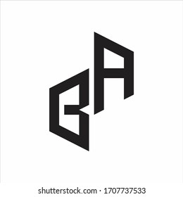 BA Initial Letters logo monogram with up to down style