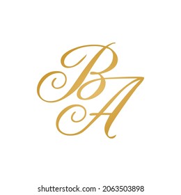 BA initial logo design vektor stock