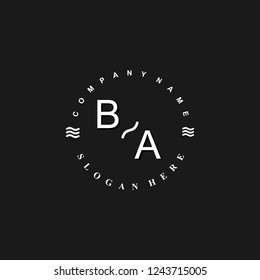 BA Initial logo template vector