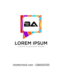 BA initial logo template vector