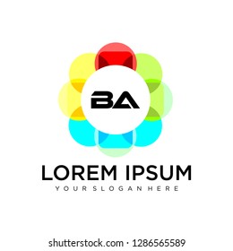 BA initial logo template vector