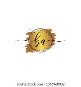BA Initial luxury handwriting logo vector