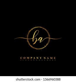 BA Initial luxury handwriting logo vector