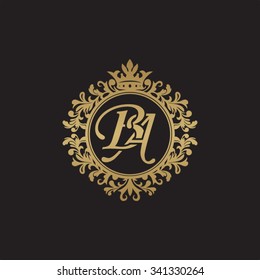 BA initial luxury ornament monogram logo