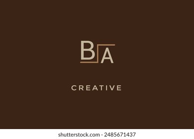 BA initial modern elegant letters logo.