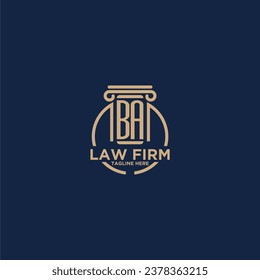 BA initial monogram for law firm with creative circle line