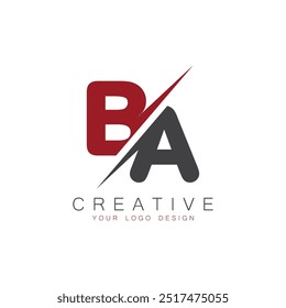 BA initial monogram with letter creative logo