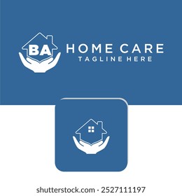 BA initial monogram logo for home care design