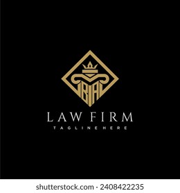 BA initial monogram logo for lawfirm with pillar in creative square design