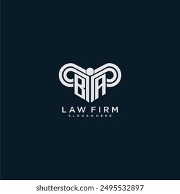 BA initial monogram logo lawfirm with pillar design