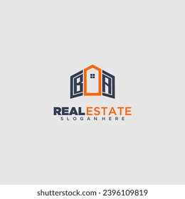 BA initial monogram logo for real estate design