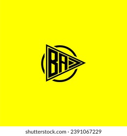 BA initial monogram logo with triangle style design