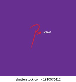 Ba initial monogram symbol handwriting signature