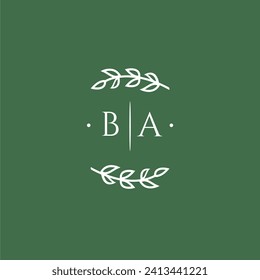 BA initial monogram wedding with creative design