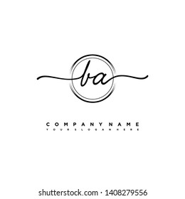 BA initial signature logo. handwriting logo template vector,