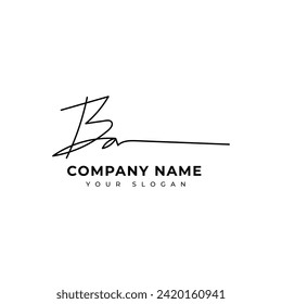 Ba Initial signature logo vector design