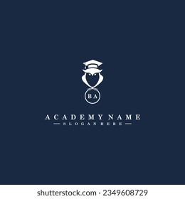 BA Initials Academy Logo Vector Art Icons and Graphics