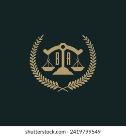 BA initials for law firm logo icon design vector image