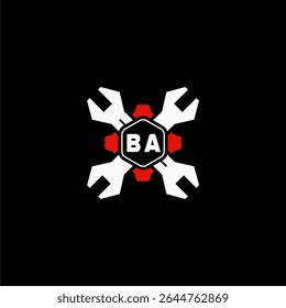 BA Iniciais Vektor Stok Otomotif Logo Design