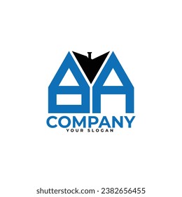 
BA letter creative real estate vector logo design.