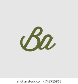  BA Letter creative square background