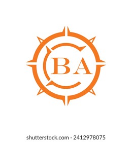 BA letter design. BA letter technology logo design on a white background.