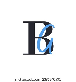 BA Letter Logo Concept. Creative Minimal Monogram B and A Logo Template. Universal Premium Logotype