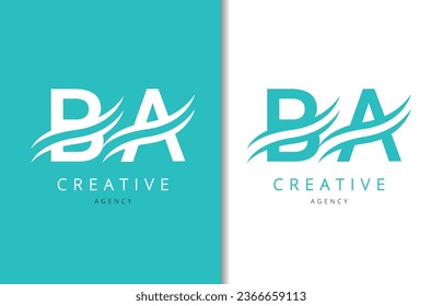 BA Letter Logo Design with Background and Creative company logo. Modern Lettering Fashion Design. Vector illustration