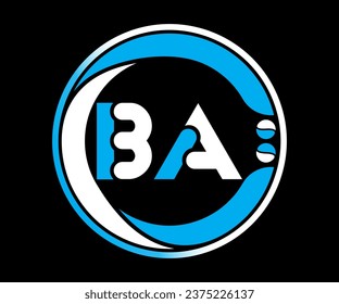 BA letter logo design with a circle shape BA Logo design with unique and simple design.