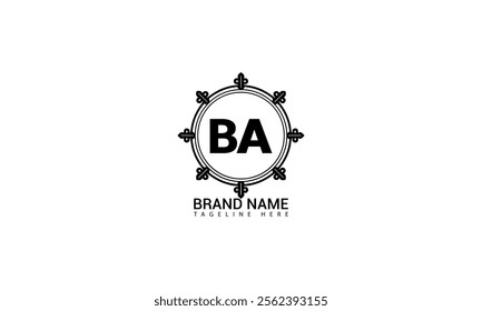 BA letter logo design with a circle shape BA Logo design. BA letter logo creative design. BA unique design.