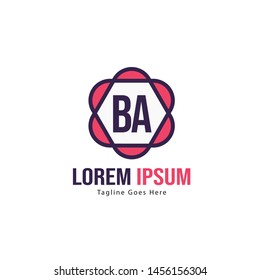 BA Letter Logo Design. Creative Modern BA Letters Icon Illustration