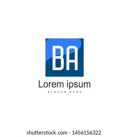 BA Letter Logo Design. Creative Modern BA Letters Icon Illustration