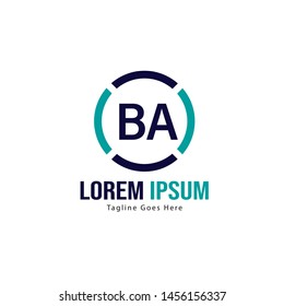 BA Letter Logo Design. Creative Modern BA Letters Icon Illustration